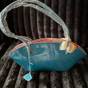 Beijo Teal and Coral Shoulder Bag